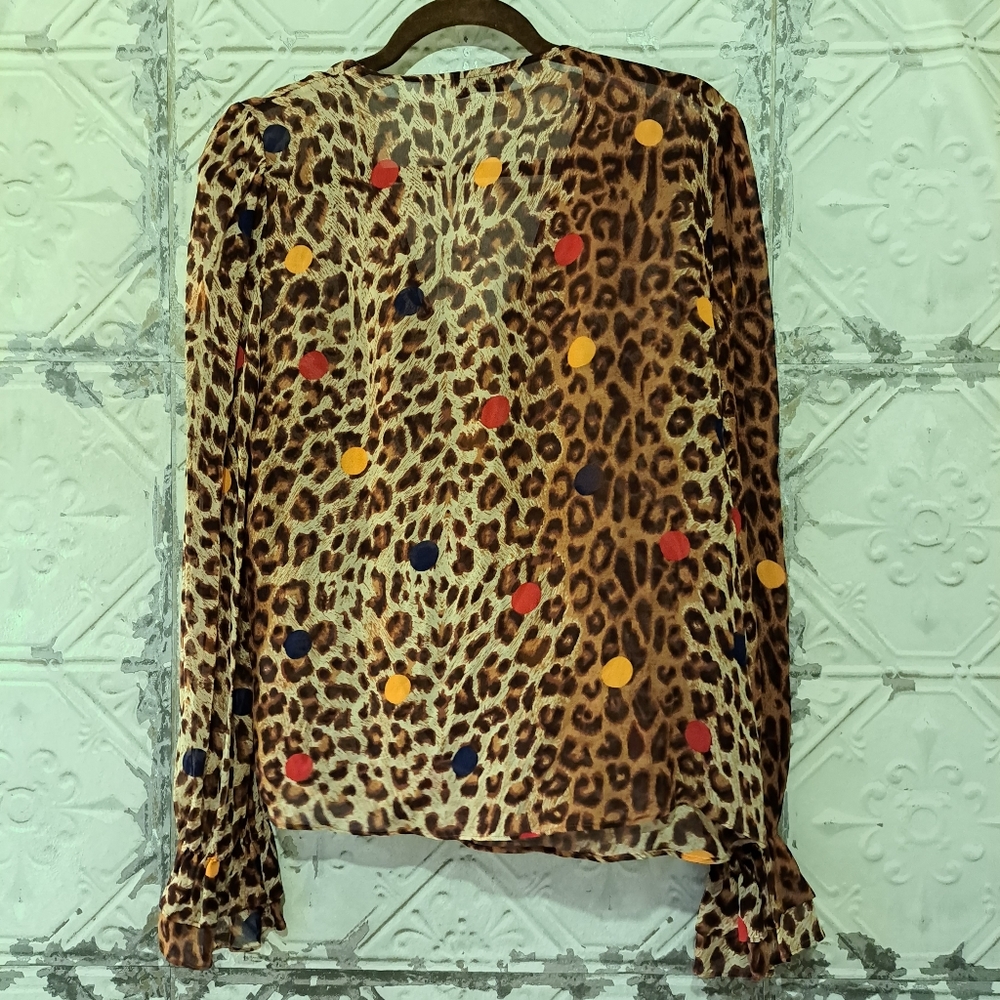 &other stores Paris Atelier Ruffled Sleeve Animal Print Top - Picture 9 of 10